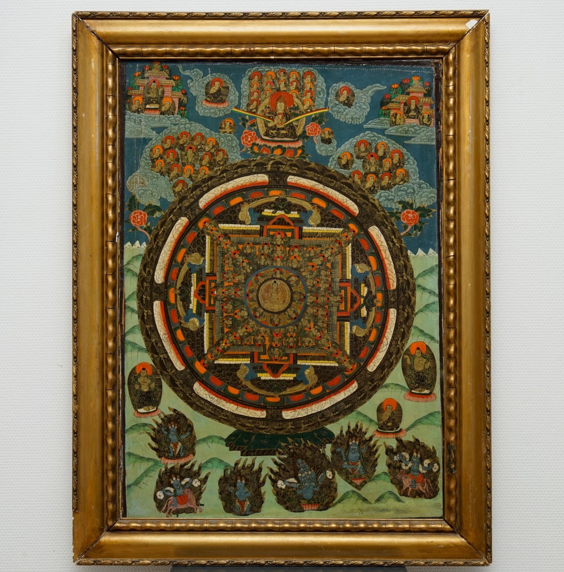 A 'mandala' thangka, Nepal or Tibet, 19/20th C. - Image 2 of 5