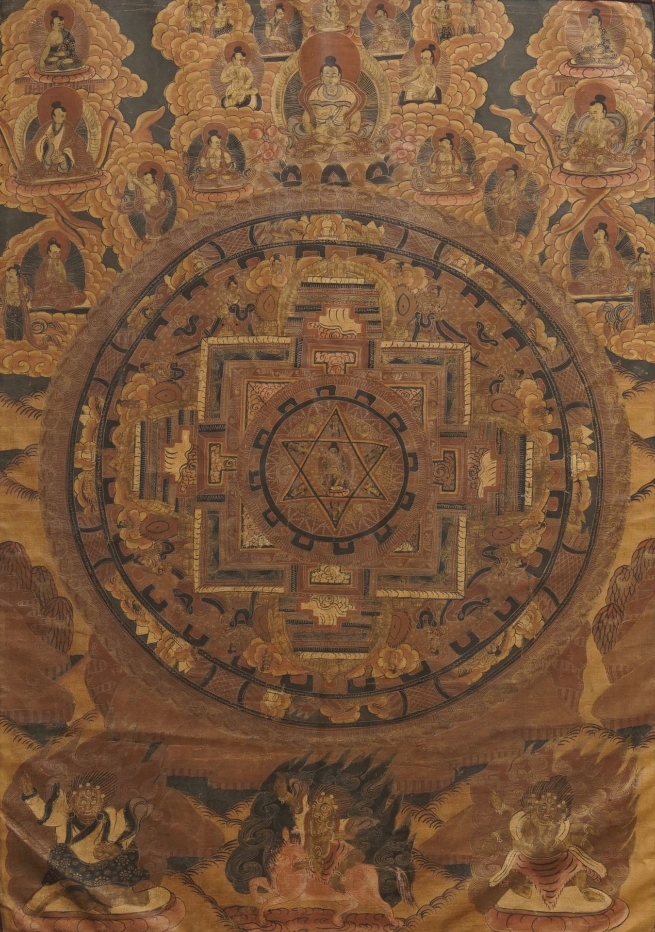 A 'mandala' thangka, Nepal or Tibet, 19/20th C. - Image 2 of 2