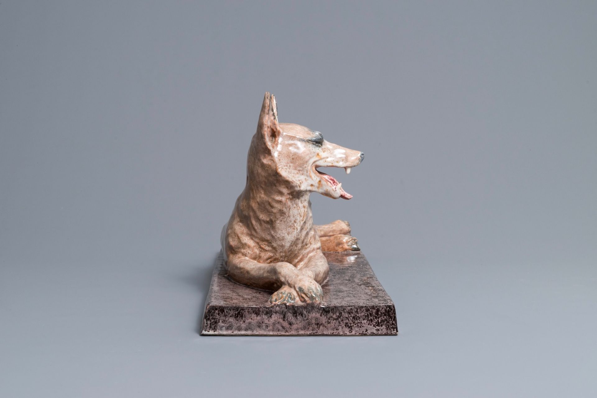 Maurice Guiraud Rivire (1881-1947): An Art Deco ceramic model of a dog - Image 5 of 10