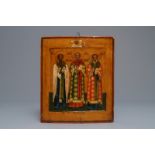 A Russian icon: The Three Hierarchs of Orthodoxy, 19th C.