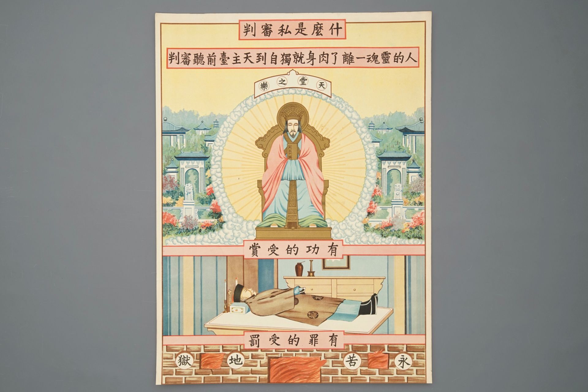 Six large lithographs by catholic missionaries or Jesuits in China, 19/20th C. - Image 6 of 7