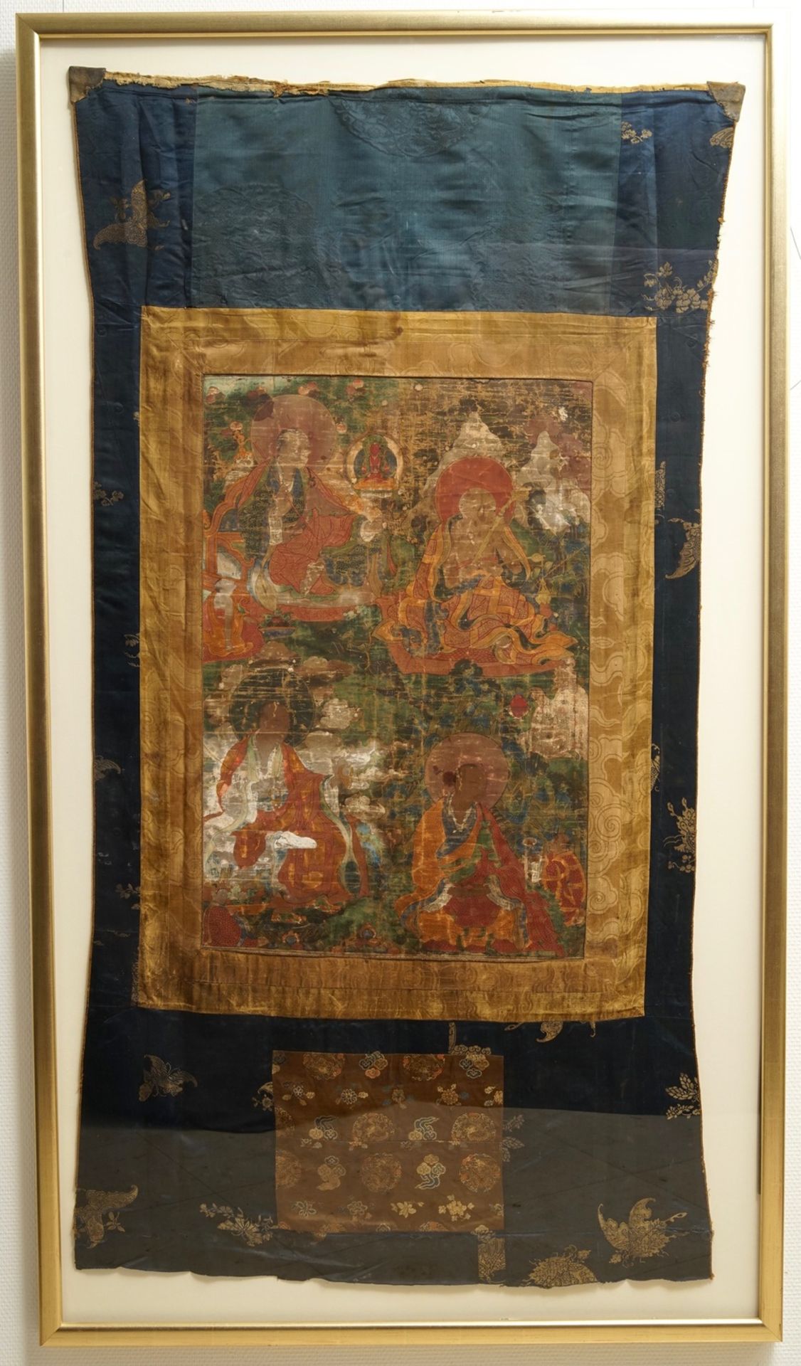 A large 'Three Arhat' thangka, Sino-Tibet, 18th C. - Image 2 of 4