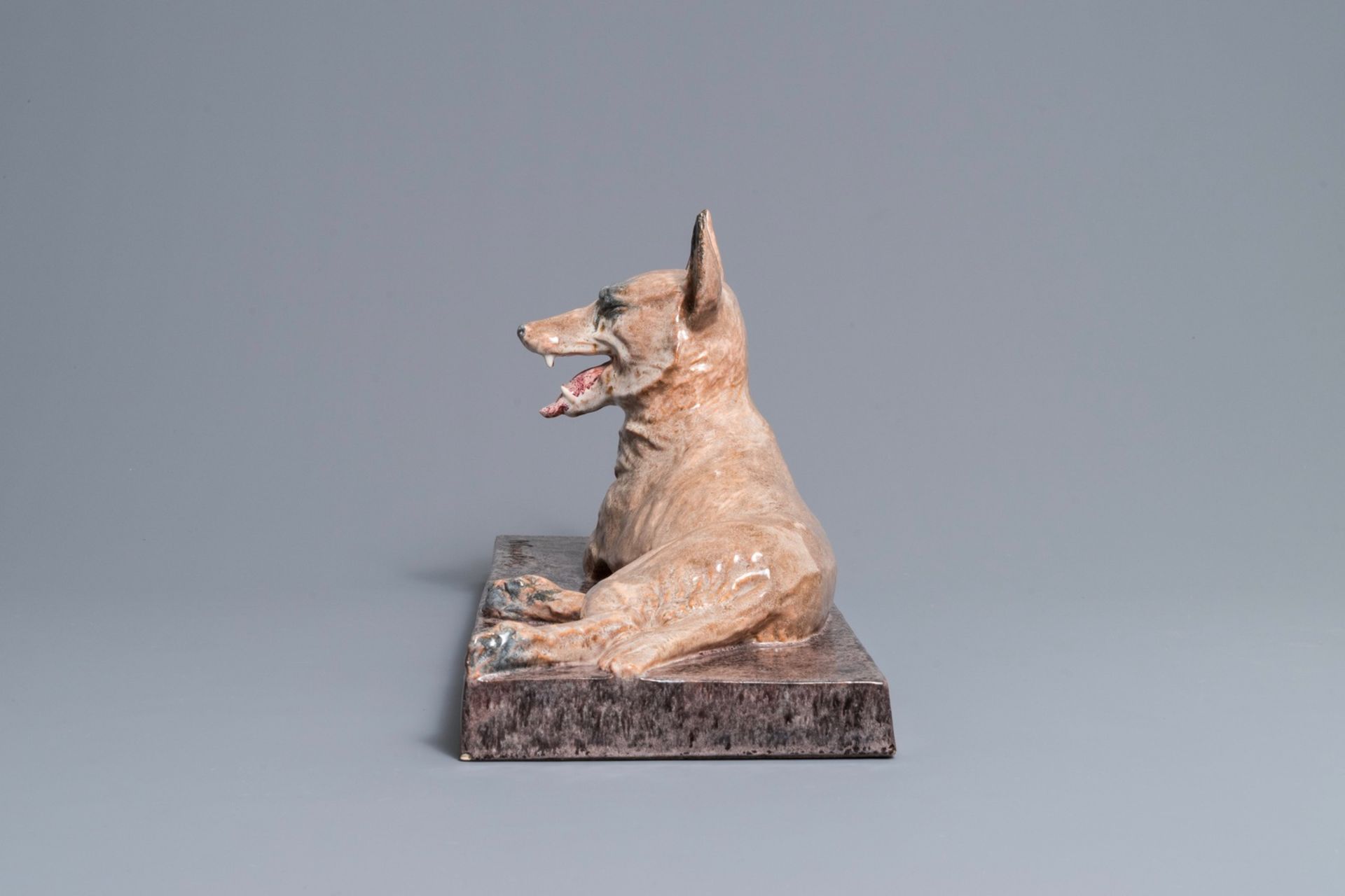 Maurice Guiraud Rivire (1881-1947): An Art Deco ceramic model of a dog - Image 3 of 10