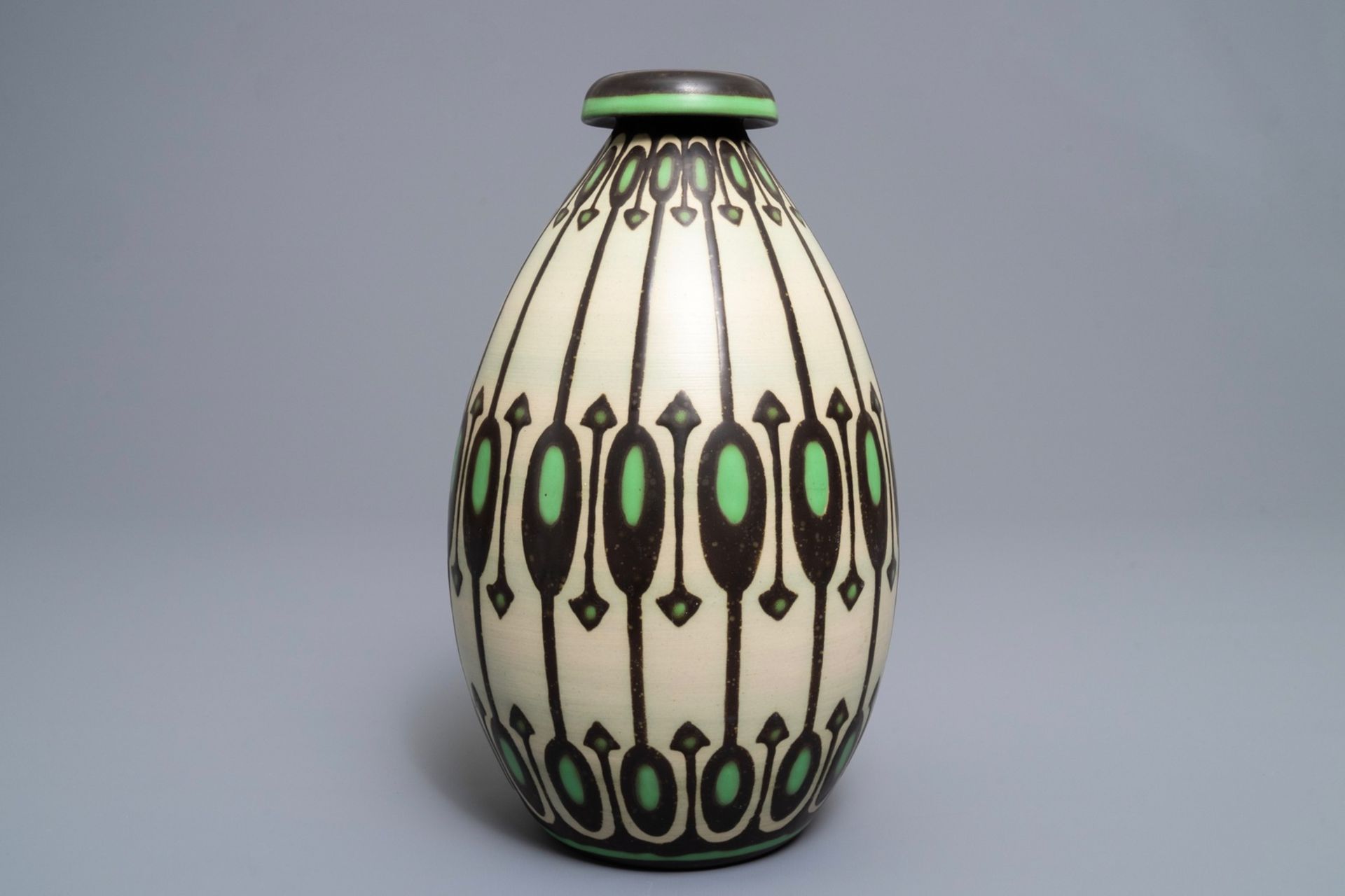 A matte glazed art deco vase, Charles Catteau for Boch KŽramis, 1st half 20th C.