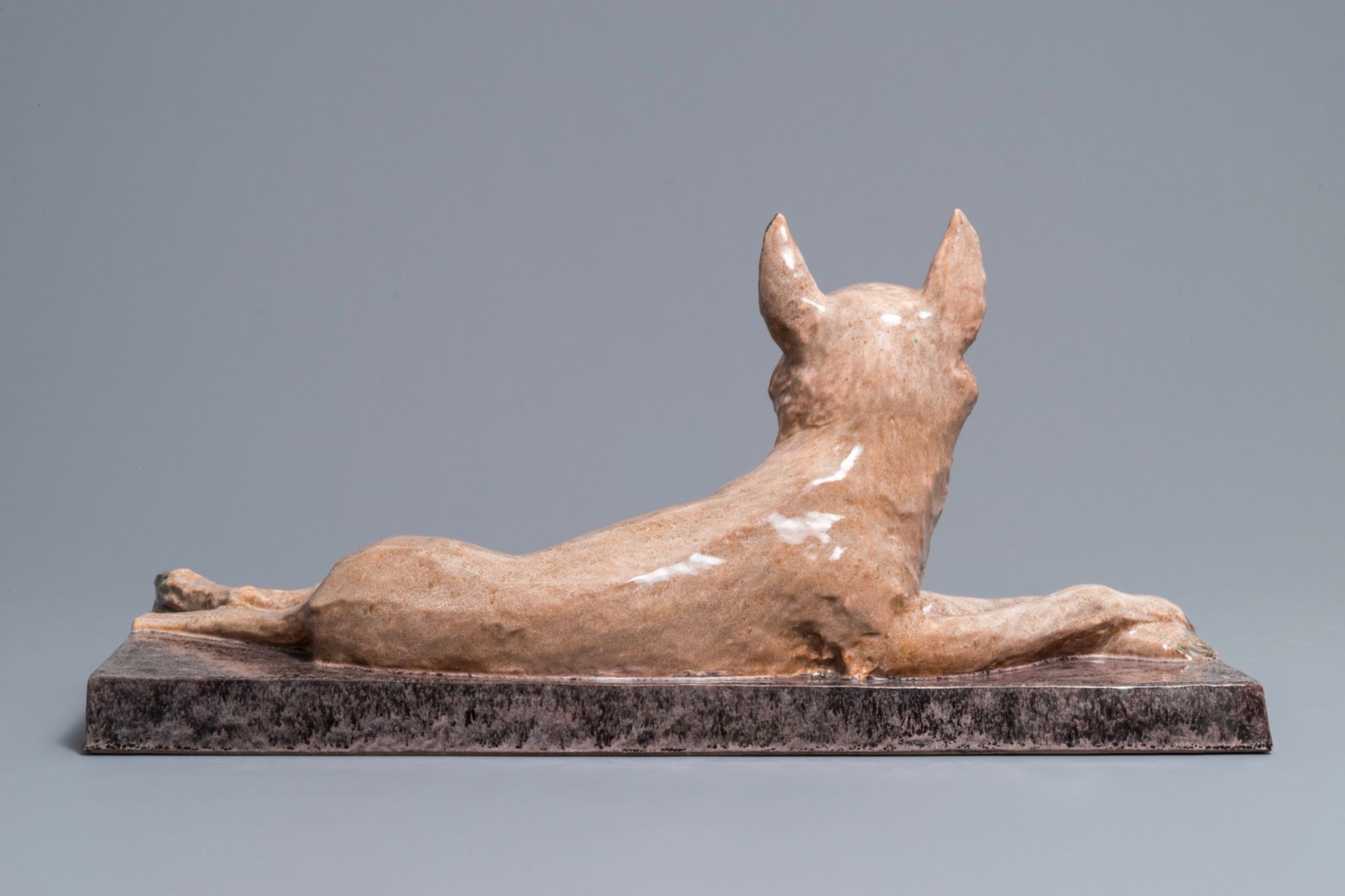 Maurice Guiraud Rivire (1881-1947): An Art Deco ceramic model of a dog - Image 4 of 10