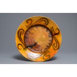 Alfred William Finch (1854 Ð1930): An Art Nouveau yellow- and ochre-glazed pottery dish