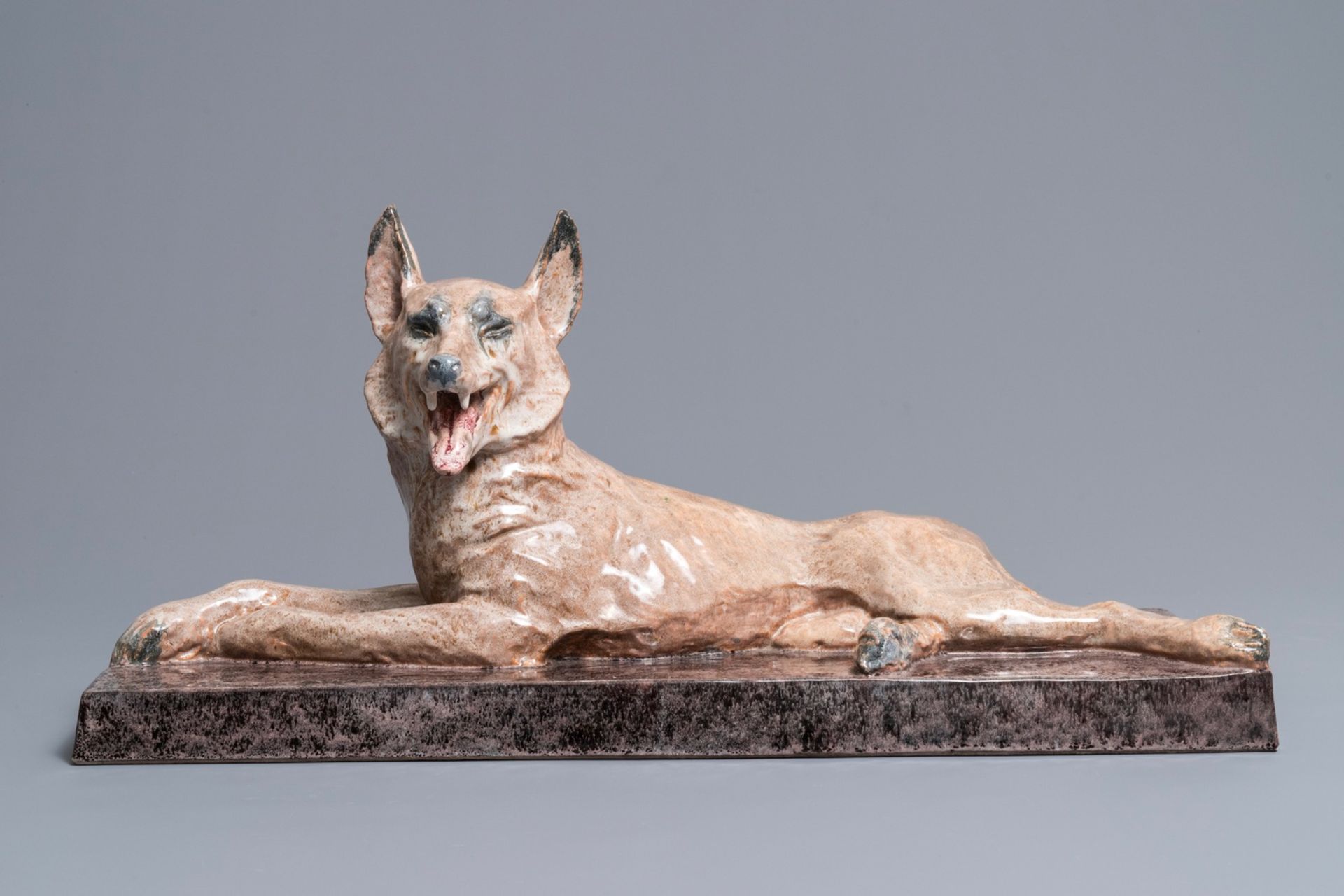 Maurice Guiraud Rivire (1881-1947): An Art Deco ceramic model of a dog - Image 2 of 10