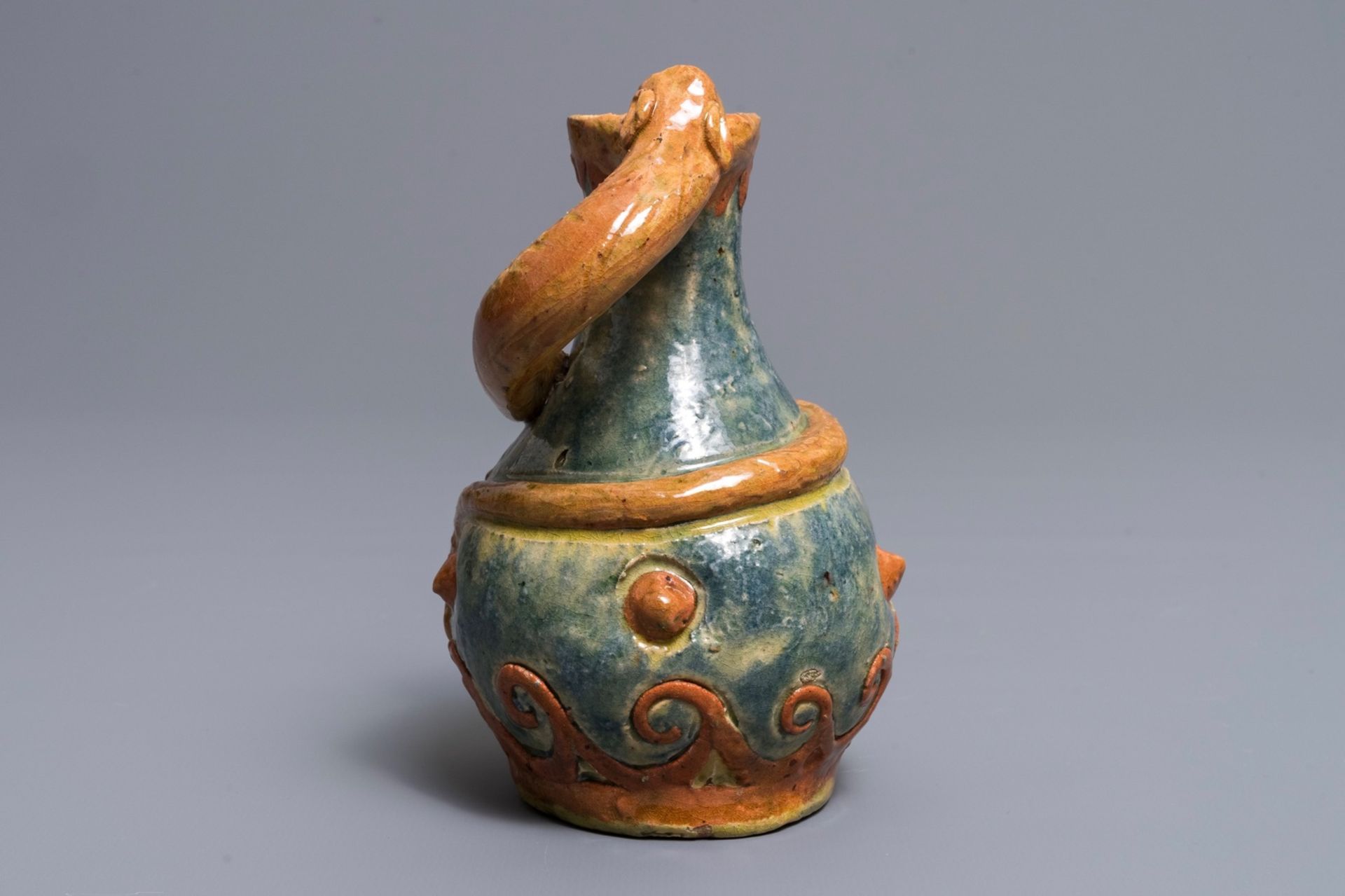 A Flemish pottery Art Nouveau 'dragon' vase, Leo Maes Vereenoghe, Torhout, 1891-1909 - Image 3 of 7