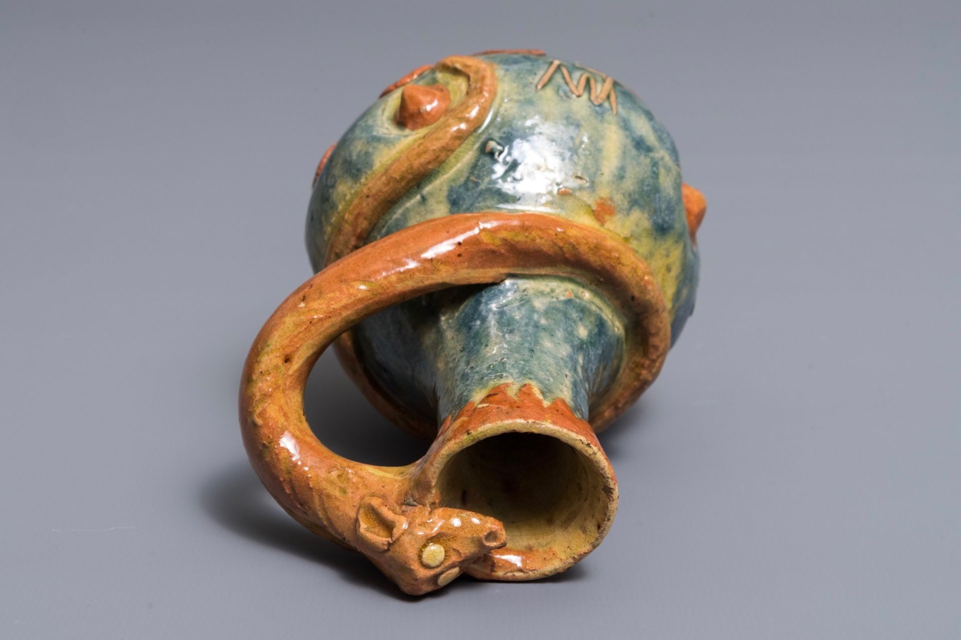 A Flemish pottery Art Nouveau 'dragon' vase, Leo Maes Vereenoghe, Torhout, 1891-1909 - Image 6 of 7