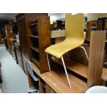 A modern Maskreys desk, chair, various shelving, metal legged chair etc