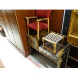 Old Charm-style telephone seat & two small child's chairs plus stool