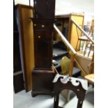 An antique mahogany & inlaid eight-day longcase clock with brass face by J H BARKER