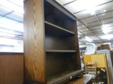 Polished three shelf open bookcase