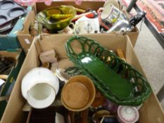 Two boxes of mixed crockery, glass and other household wares