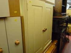 Painted pine compact housekeeper's style cupboard