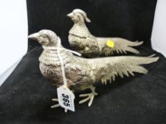 Pair of EP pheasant table ornaments