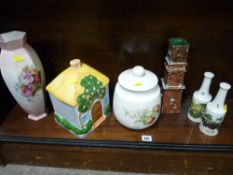 Pair of Portmeirion 'Pomona' vases, small parcel of novelty china etc