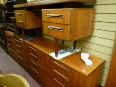 Fabulous G-Plan mid Century bedroom suite comprising two eight drawer chests, mirrored dressing