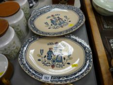 Six Johnson Brothers 'Old Granite Hearts & Flowers' platters