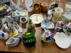 Parcel of mixed china items including posies, milk glass vases etc