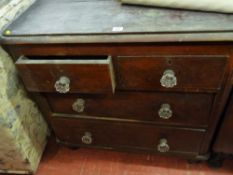 Antique pine chest of two long and two short drawers