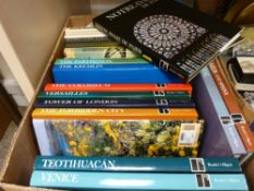 Box of reference books including a series of Reader's Digest 'Wonders of Man'