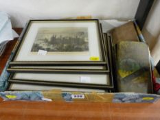 Selection of antique colour tinted framed prints, copy of 'Court Favourites of England' by Robert