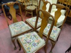Set of four splatback dining chairs