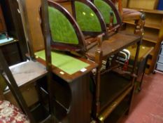 Parcel of reproduction furniture including whatnot, magazine table, planter stand, tea trolley etc