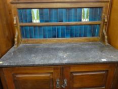 Marble topped and tiled back washstand