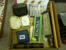 Box of collectables including an unused box of Puma copying pencils etc