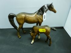 Beswick pottery horse and a foal