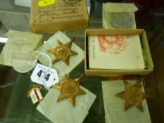 Unmarked group of five World War II medals to include the Campaign and Defence, Atlantic Star, 39/45