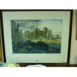 GORDON MILES limited edition (149/150) print - Conwy Castle, southern side, signed and dated 1987