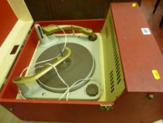 Vintage Dansette red and cream cased record player