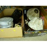 Two boxes of various household items