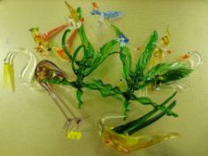 Collection of Italian style glass birds