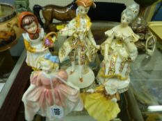 Group of porcelain figurines by Royal Doulton etc