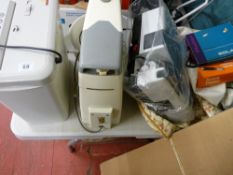 Home Office shredder, vintage Kenwood mixer with bowl and a Hanimex slide projector, folding
