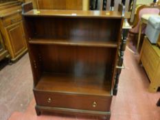 Stag bookcase with single lower drawer