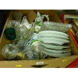 Mixed box of crockery and glassware