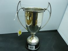 Hallmarked silver presentation cup inscribed 'Presented by John Edwards for the Best Welsh Terrier',