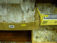 Excellent parcel of cut glass drinking ware including six tumblers, hocks, wines etc