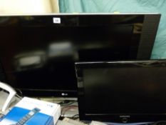 LG flatscreen TV and a small Samsung flatscreen TV etc E/T