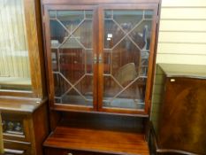 Mahogany effect lounge unit with astragal glazed top