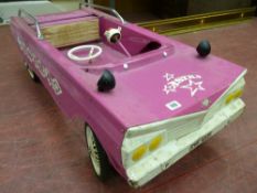 Vintage Triang metal pink Cadillac style pedal car
