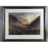 WILLIAM SELWYN coloured limited edition (254/500) print - Llanberis Pass, signed in full, 44 x 59