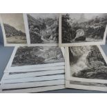 ELEVEN NORTH WALES LANDSCAPE SCENES UNCOLOURED by J SMITH and printed by J C STADLEY, all