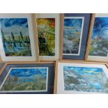 ANDREW SOUTHALL six coloured limited edition (all 250 except for one being 4/100) prints- mixed