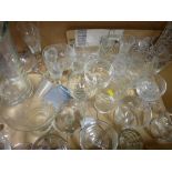 Box of mixed drinking and other glassware